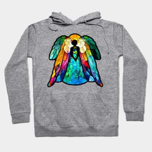 Colorful Stained Glass Angel Silhouette Hoodie